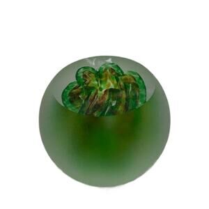 Czech Art Glass Sphere Paperweight Sculpture, Leos Smejkal, 4" Diameter